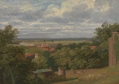 Hospital de Greenwich desde el Observatorio con una vista distante de Londres de Thomas Christopher Hofland
